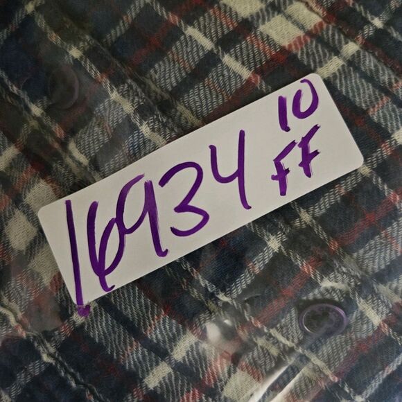 Carbon 2 Cobalt Shirt Mens Medium Button Up Long Sleeve Preppy Plaid Lined - Picture 10 of 10